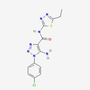 molecular formula C13H12ClN7OS B5183367 5-amino-1-(4-chlorophenyl)-N-(5-ethyl-1,3,4-thiadiazol-2-yl)-1H-1,2,3-triazole-4-carboxamide 