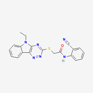 molecular formula C20H16N6OS B5183381 N-(2-cyanophenyl)-2-[(5-ethyl-5H-[1,2,4]triazino[5,6-b]indol-3-yl)thio]acetamide 
