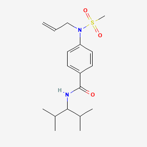 molecular formula C18H28N2O3S B5183385 4-[allyl(methylsulfonyl)amino]-N-(1-isopropyl-2-methylpropyl)benzamide 