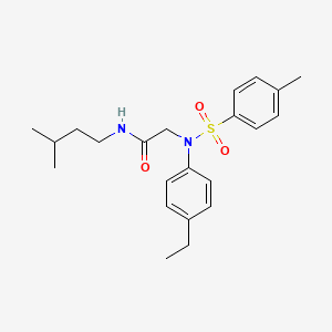 molecular formula C22H30N2O3S B5183390 N~2~-(4-ethylphenyl)-N~1~-(3-methylbutyl)-N~2~-[(4-methylphenyl)sulfonyl]glycinamide 