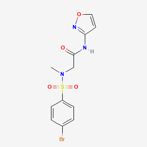 molecular formula C12H12BrN3O4S B5183414 N~2~-[(4-bromophenyl)sulfonyl]-N~1~-3-isoxazolyl-N~2~-methylglycinamide 