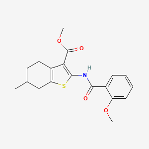 molecular formula C19H21NO4S B5183421 methyl 2-[(2-methoxybenzoyl)amino]-6-methyl-4,5,6,7-tetrahydro-1-benzothiophene-3-carboxylate 