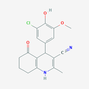 molecular formula C18H17ClN2O3 B5183428 4-(3-chloro-4-hydroxy-5-methoxyphenyl)-2-methyl-5-oxo-1,4,5,6,7,8-hexahydro-3-quinolinecarbonitrile 