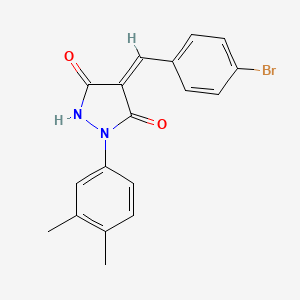 molecular formula C18H15BrN2O2 B5183453 4-(4-bromobenzylidene)-1-(3,4-dimethylphenyl)-3,5-pyrazolidinedione 