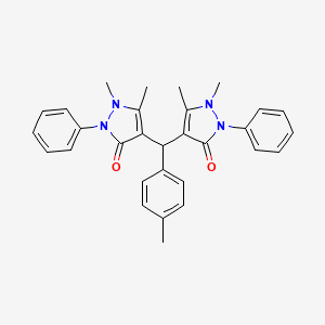 molecular formula C30H30N4O2 B5183474 4,4'-[(4-methylphenyl)methylene]bis(1,5-dimethyl-2-phenyl-1,2-dihydro-3H-pyrazol-3-one) CAS No. 5326-65-8