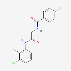 molecular formula C16H14ClFN2O2 B5183498 N-{2-[(3-chloro-2-methylphenyl)amino]-2-oxoethyl}-4-fluorobenzamide 