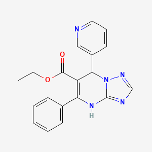 molecular formula C19H17N5O2 B5183505 ethyl 5-phenyl-7-(3-pyridinyl)-4,7-dihydro[1,2,4]triazolo[1,5-a]pyrimidine-6-carboxylate 