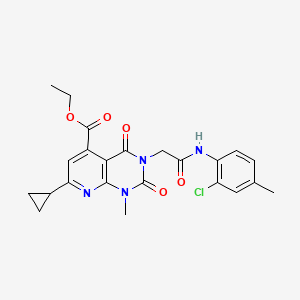 molecular formula C23H23ClN4O5 B5183509 ethyl 3-{2-[(2-chloro-4-methylphenyl)amino]-2-oxoethyl}-7-cyclopropyl-1-methyl-2,4-dioxo-1,2,3,4-tetrahydropyrido[2,3-d]pyrimidine-5-carboxylate 
