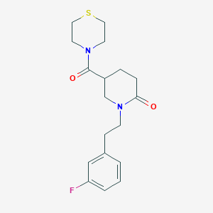 molecular formula C18H23FN2O2S B5183558 1-[2-(3-fluorophenyl)ethyl]-5-(4-thiomorpholinylcarbonyl)-2-piperidinone 