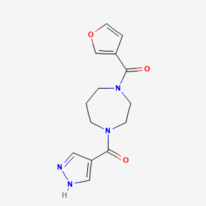 molecular formula C14H16N4O3 B5183561 1-(3-furoyl)-4-(1H-pyrazol-4-ylcarbonyl)-1,4-diazepane 