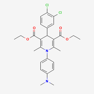 molecular formula C27H30Cl2N2O4 B5183562 diethyl 4-(3,4-dichlorophenyl)-1-[4-(dimethylamino)phenyl]-2,6-dimethyl-1,4-dihydro-3,5-pyridinedicarboxylate 