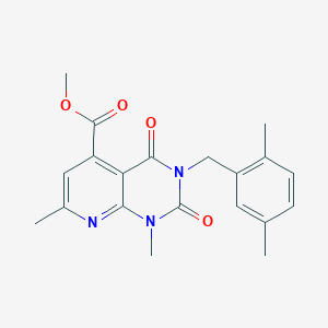 molecular formula C20H21N3O4 B5183571 methyl 3-(2,5-dimethylbenzyl)-1,7-dimethyl-2,4-dioxo-1,2,3,4-tetrahydropyrido[2,3-d]pyrimidine-5-carboxylate 