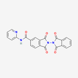 molecular formula C22H12N4O5 B5183612 1,1',3,3'-tetraoxo-N-2-pyridinyl-1,1',3,3'-tetrahydro-2,2'-biisoindole-5-carboxamide 