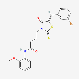 molecular formula C21H19BrN2O3S2 B5183615 4-[5-(3-bromobenzylidene)-4-oxo-2-thioxo-1,3-thiazolidin-3-yl]-N-(2-methoxyphenyl)butanamide 