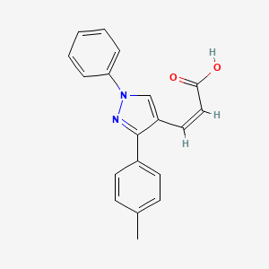 molecular formula C19H16N2O2 B5183631 3-[3-(4-methylphenyl)-1-phenyl-1H-pyrazol-4-yl]acrylic acid 