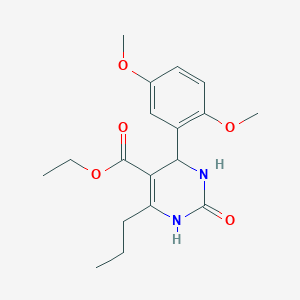 molecular formula C18H24N2O5 B5183657 ethyl 4-(2,5-dimethoxyphenyl)-2-oxo-6-propyl-1,2,3,4-tetrahydro-5-pyrimidinecarboxylate 