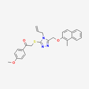 molecular formula C26H25N3O3S B5183670 2-[(4-allyl-5-{[(1-methyl-2-naphthyl)oxy]methyl}-4H-1,2,4-triazol-3-yl)thio]-1-(4-methoxyphenyl)ethanone 