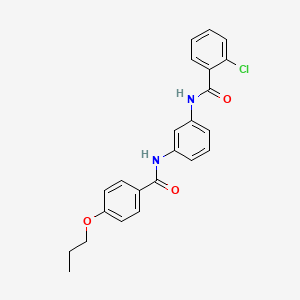 molecular formula C23H21ClN2O3 B5183686 2-chloro-N-{3-[(4-propoxybenzoyl)amino]phenyl}benzamide 