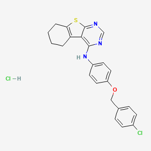 molecular formula C23H21Cl2N3OS B5183693 N-{4-[(4-chlorobenzyl)oxy]phenyl}-5,6,7,8-tetrahydro[1]benzothieno[2,3-d]pyrimidin-4-amine hydrochloride 