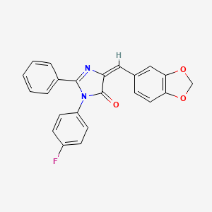 molecular formula C23H15FN2O3 B5183696 5-(1,3-benzodioxol-5-ylmethylene)-3-(4-fluorophenyl)-2-phenyl-3,5-dihydro-4H-imidazol-4-one 