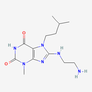 8-[(2-aminoethyl)amino]-3-methyl-7-(3-methylbutyl)-3,7-dihydro-1H-purine-2,6-dione