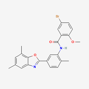 molecular formula C24H21BrN2O3 B5183727 5-bromo-N-[5-(5,7-dimethyl-1,3-benzoxazol-2-yl)-2-methylphenyl]-2-methoxybenzamide 