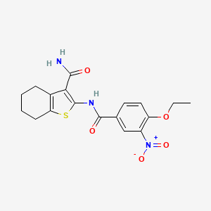 molecular formula C18H19N3O5S B5183739 2-[(4-ethoxy-3-nitrobenzoyl)amino]-4,5,6,7-tetrahydro-1-benzothiophene-3-carboxamide 