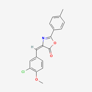 molecular formula C18H14ClNO3 B5183747 4-(3-chloro-4-methoxybenzylidene)-2-(4-methylphenyl)-1,3-oxazol-5(4H)-one 