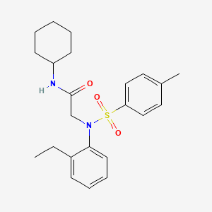 molecular formula C23H30N2O3S B5183748 N~1~-cyclohexyl-N~2~-(2-ethylphenyl)-N~2~-[(4-methylphenyl)sulfonyl]glycinamide 