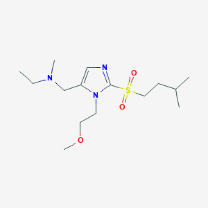 molecular formula C15H29N3O3S B5183753 N-({1-(2-methoxyethyl)-2-[(3-methylbutyl)sulfonyl]-1H-imidazol-5-yl}methyl)-N-methylethanamine 