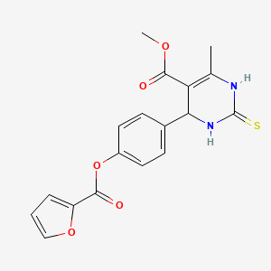 molecular formula C18H16N2O5S B5183759 methyl 4-[4-(2-furoyloxy)phenyl]-6-methyl-2-thioxo-1,2,3,4-tetrahydro-5-pyrimidinecarboxylate 