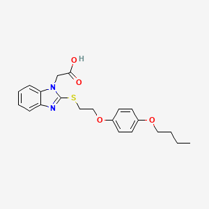 molecular formula C21H24N2O4S B5183766 (2-{[2-(4-butoxyphenoxy)ethyl]thio}-1H-benzimidazol-1-yl)acetic acid 