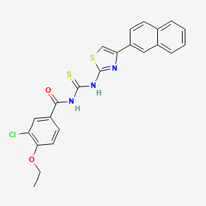 molecular formula C23H18ClN3O2S2 B5183767 3-chloro-4-ethoxy-N-({[4-(2-naphthyl)-1,3-thiazol-2-yl]amino}carbonothioyl)benzamide 
