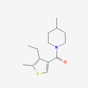 molecular formula C14H21NOS B5183777 1-[(4-ethyl-5-methyl-3-thienyl)carbonyl]-4-methylpiperidine 