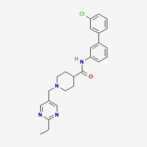 molecular formula C25H27ClN4O B5183782 N-(3'-chloro-3-biphenylyl)-1-[(2-ethyl-5-pyrimidinyl)methyl]-4-piperidinecarboxamide 