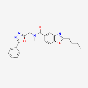 molecular formula C22H22N4O3 B5183786 2-butyl-N-methyl-N-[(5-phenyl-1,3,4-oxadiazol-2-yl)methyl]-1,3-benzoxazole-5-carboxamide 