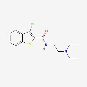 molecular formula C15H19ClN2OS B5183799 3-chloro-N-[2-(diethylamino)ethyl]-1-benzothiophene-2-carboxamide 