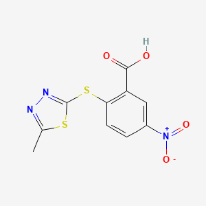 molecular formula C10H7N3O4S2 B5183811 2-[(5-methyl-1,3,4-thiadiazol-2-yl)thio]-5-nitrobenzoic acid 