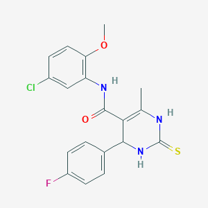 molecular formula C19H17ClFN3O2S B5183819 N-(5-chloro-2-methoxyphenyl)-4-(4-fluorophenyl)-6-methyl-2-thioxo-1,2,3,4-tetrahydro-5-pyrimidinecarboxamide 