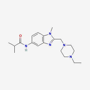 molecular formula C19H29N5O B5183823 N-{2-[(4-ethyl-1-piperazinyl)methyl]-1-methyl-1H-benzimidazol-5-yl}-2-methylpropanamide 