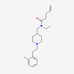 molecular formula C22H34N2O B5183831 N-ethyl-N-({1-[2-(2-methylphenyl)ethyl]-4-piperidinyl}methyl)-4-pentenamide 