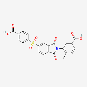 molecular formula C23H15NO8S B5183858 3-{5-[(4-carboxyphenyl)sulfonyl]-1,3-dioxo-1,3-dihydro-2H-isoindol-2-yl}-4-methylbenzoic acid 