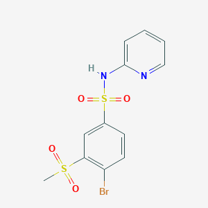 molecular formula C12H11BrN2O4S2 B5183879 4-bromo-3-(methylsulfonyl)-N-pyridin-2-ylbenzenesulfonamide 