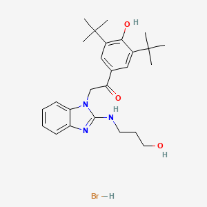 1-(3,5-di-tert-butyl-4-hydroxyphenyl)-2-{2-[(3-hydroxypropyl)amino]-1H-benzimidazol-1-yl}ethanone hydrobromide