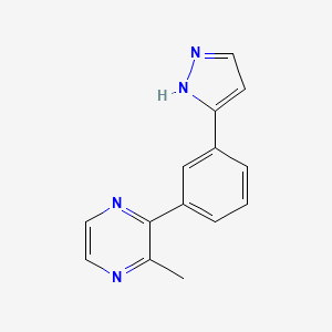 molecular formula C14H12N4 B5183902 2-methyl-3-[3-(1H-pyrazol-3-yl)phenyl]pyrazine 