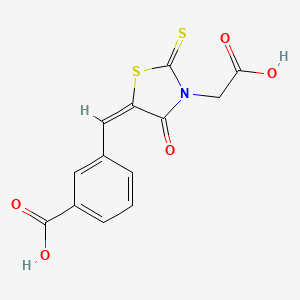 3-{[3-(carboxymethyl)-4-oxo-2-thioxo-1,3-thiazolidin-5-ylidene]methyl}benzoic acid