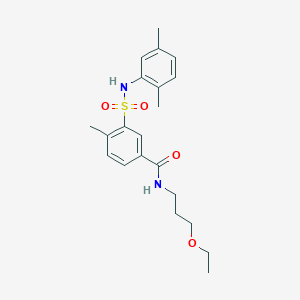 molecular formula C21H28N2O4S B5183926 3-{[(2,5-dimethylphenyl)amino]sulfonyl}-N-(3-ethoxypropyl)-4-methylbenzamide 