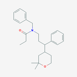molecular formula C26H35NO2 B5183929 N-benzyl-N-[3-(2,2-dimethyltetrahydro-2H-pyran-4-yl)-3-phenylpropyl]propanamide 