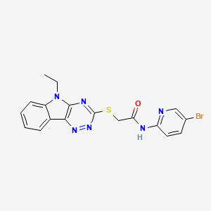 molecular formula C18H15BrN6OS B5183978 N-(5-bromo-2-pyridinyl)-2-[(5-ethyl-5H-[1,2,4]triazino[5,6-b]indol-3-yl)thio]acetamide 
