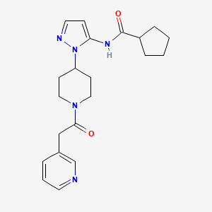molecular formula C21H27N5O2 B5184002 N-(1-{1-[2-(3-pyridinyl)acetyl]-4-piperidinyl}-1H-pyrazol-5-yl)cyclopentanecarboxamide 